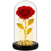 Rose éternelle en dôme de verre avec lumière LED | Fleur de Voir les images du produit 2