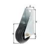 A technical drawing of a wheel with dimensions labeled. Produktbild-Vorschau