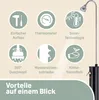 Diagram illustrating the features and benefits of a solar shower. Produktbild-Vorschau