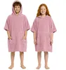 CalmyBEACH Frottee Badeponcho Kinder Bademantel  - Altrose Produktbild-Vorschau 1