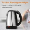 Edelstahl Wasserkocher 1,8 Liter – Schnell, sicher & Produktbild-Vorschau 5