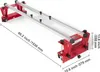 A red and silver woodworking tool, likely a router sled or jig, is shown against a white background with dimensions indicated by text overlays. Anteprima dell’immagine prodotto