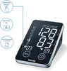 A digital blood pressure monitor with various features highlighted by callouts. Náhled obrázku produktu