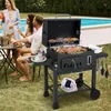 COSTWAY houtskoolgrill, grillwagen met deksel, wielen, 2 Productafbeelding-voorbeeld 2