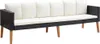 vidaXL 3-Sitzer-Gartensofa mit Auflagen Poly Rattan Schwarz Produktbild-Vorschau 8
