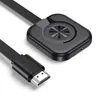 A black wireless HDMI adapter with an HDMI cable attached, shown on a white background. Produktbild-Vorschau