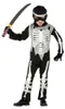 Scheletro Ninja Costume Halloween Bambini Nero Bianco Anteprima dell’immagine prodotto 2