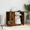 vidaXL Bočný stolík s kolieskami, údený dub 70x35x60 cm Náhľad obrázku produktu 3