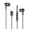 A product shot of black wired USB-C earphones against a white background. Produktbild-Vorschau