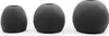 Three black silicone earbud tips of different sizes are arranged in a row against a white background. Náhled obrázku produktu
