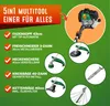 A marketing image showcasing a 5-in-1 multitool with various attachments, highlighting its different functions. Produktbild-Vorschau