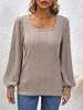 ASKSA Femme T-shirt manches longues col carré Casual Voir les images du produit 4