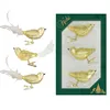 Krebs Glas Lauscha Christbaumschmuck - Vögel goldfarben auf Produktbild-Vorschau 1