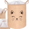 A laundry basket with a cat face design. Produktbild-Vorschau