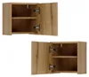 Badezimmer Hängeschrank 30x30 cm, Eiche mit gerillter Produktbild-Vorschau 4