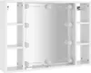 vidaXL Spiegelschrank mit LED Hochglanz-Weiß 76x15x55 cm Produktbild-Vorschau 2