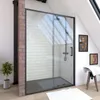 Porte de douche coulissante 120x200 cm - Verre transparent Voir les images du produit 2