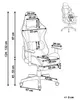 Diagram of a gaming chair with dimensions and weight capacity. Náhled obrázku produktu