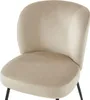 6er Set Stühle aus Velours und Metall - Farbe beige - Produktbild-Vorschau 3