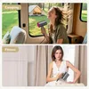 A collage of two images showing a woman using a hairdryer in a camping setting and another woman using a hairdryer in a home setting. Produktbild-Vorschau