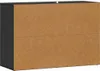 The back of a black sideboard with a wood grain finish, showing the particleboard backing. Produktbild-Vorschau