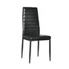 A black dining chair with a high back and metal legs is shown against a white background. Podgląd zdjęcia produktu