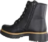A side view of a black leather boot. Voir les images du produit