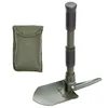 A green folding shovel and its carrying pouch are displayed against a white background. Anteprima dell’immagine prodotto