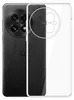 A clear protective case is shown next to a black smartphone. Produktbild-Vorschau
