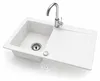 Granitspüle 76x44 cm mit Chrom Armatur – Küchenspüle aus Produktbild-Vorschau 2