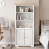 vidaXL Knihovna BODO Bílá a hnědá 82x40x173 cm borovicový Náhled obrázku produktu 2