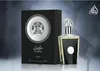 A product shot of a perfume bottle and its box, presented against a dark, subtly textured background with a faint silhouette of a deer or stag. Anteprima dell’immagine prodotto