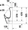 Duravit D-Code urinoir, rimless, entrée en haut, Anteprima dell’immagine prodotto 6