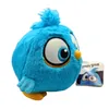 A blue plush toy bird from the Angry Birds franchise is shown in profile against a white background. A product tag is visible to the right of the toy. Produktbild-Vorschau