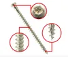 A detailed view of a single screw, with close-up insets highlighting the head, threads, and tip. Anteprima dell’immagine prodotto