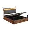 Łóżko dwuosobowe Merax 140x190 cm z hydraulicznym schowkiem Podgląd zdjęcia produktu 13