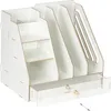 Organizer na biurko Relaxdays, 3 przegródki, 3 półki, 2 Podgląd zdjęcia produktu 6