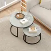 HOMCOM Couchtisch rund 2er Set Stapelbarer Wohnzimmertisch Produktbild-Vorschau 8
