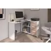 Bureau d'angle à 3 tiroirs - ESSENTIEL - Blanc/décor chêne Voir les images du produit 2