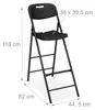 Relaxdays Barhocker klappbar, 2er Set, mit Lehne, HxBxT: Produktbild-Vorschau 6