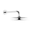A chrome shower head and arm mounted on a white background. Produktbild-Vorschau