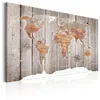Italienischer Leinwand Leinwandbild - World Map: Wooden Produktbild-Vorschau 2