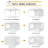 Diagram showing different configurations of a pop-up tent with removable side walls. Voir les images du produit