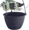 Doniczka wisząca Ø 23 cm rattan antracyt, okrągła z Podgląd zdjęcia produktu 5