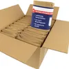 A cardboard box filled with rolls of brown paper trash bags, with a label on one roll. Produktbild-Vorschau