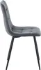 Side view of a gray upholstered chair with black metal legs. Produktbild-Vorschau