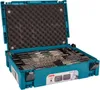 An open teal toolbox containing a set of drill bits and chisels. Produktbild-Vorschau