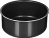 A close-up studio shot of a black pot with a silver rim, isolated on a white background. Anteprima dell’immagine prodotto