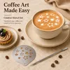 8 Kaffeeschablonen aus Edelstahl für Cappuccino-Deko Náhľad obrázku produktu