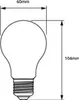 A diagram of a light bulb with dimensions indicated. Produktbild-Vorschau